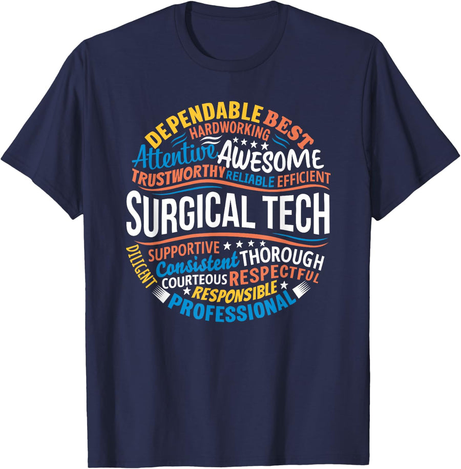 Surgical Tech Shirt Week Funny Surgical Technologist Gifts Tees T Shirts for Men Women - Navy Blue