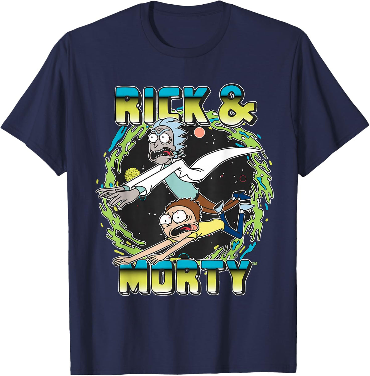 Rick & Morty Galaxy Portal T-Shirt - Navy Blue