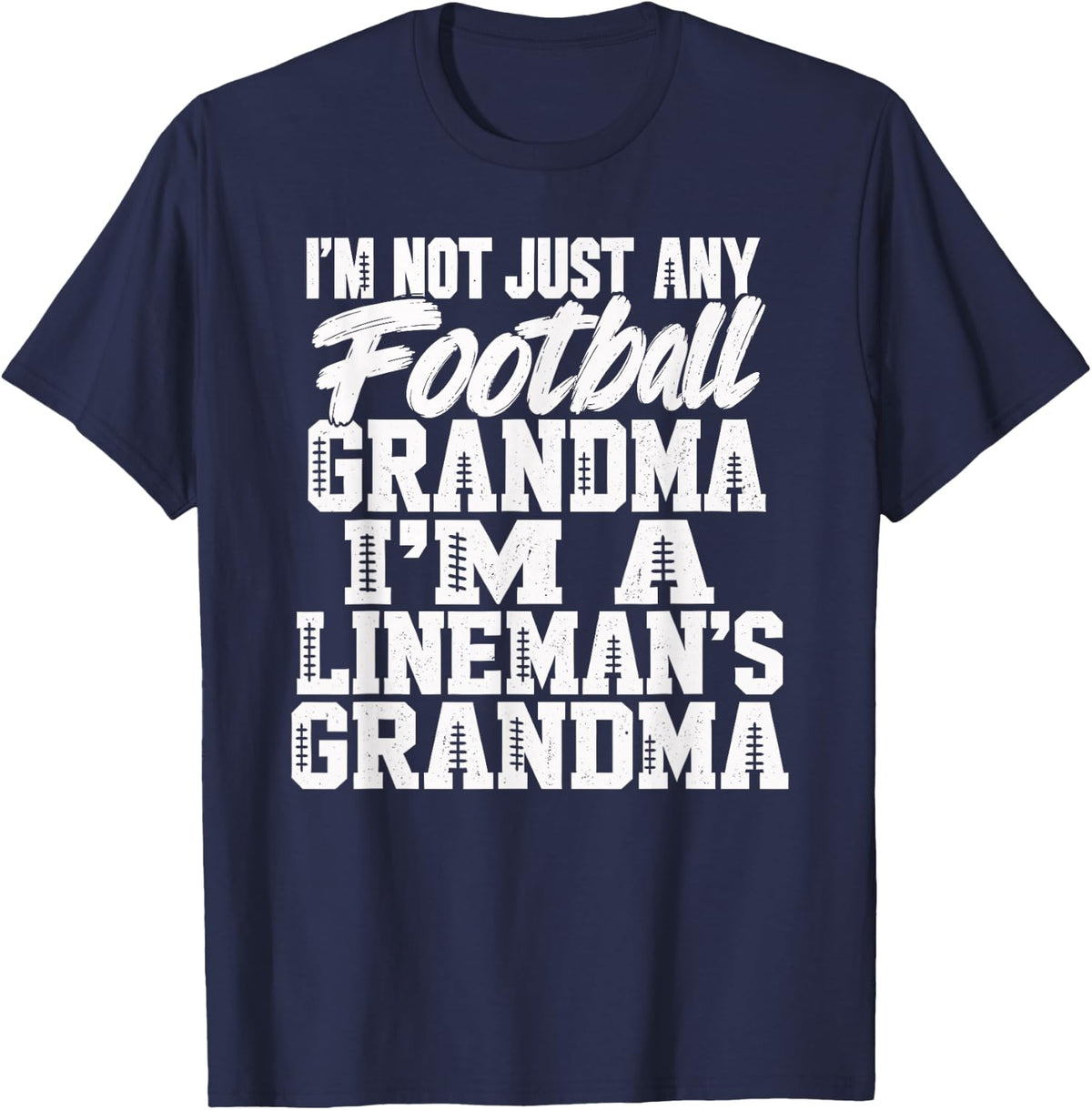 Football Lineman Grandma T-Shirt - Navy Blue