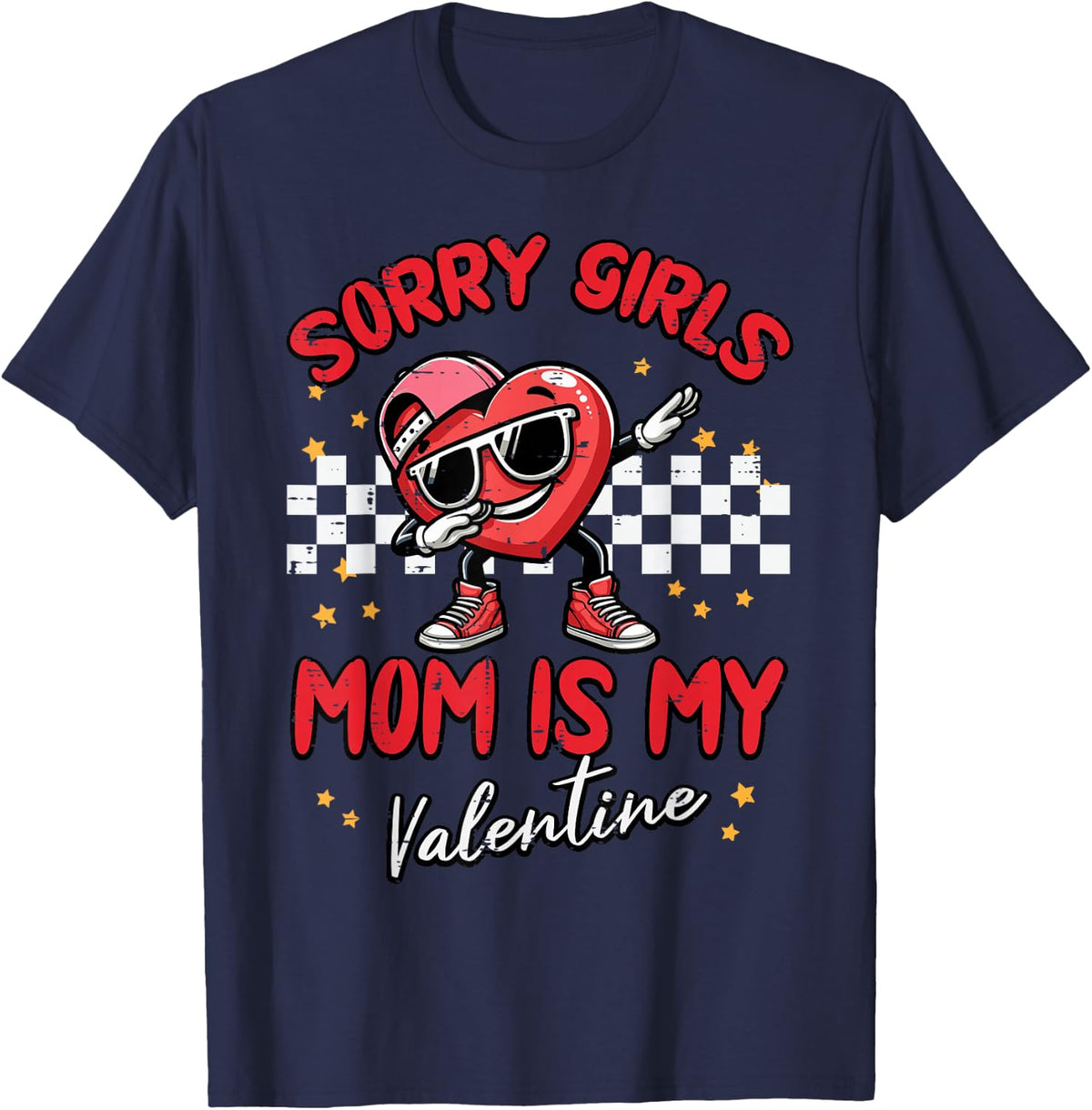 Sorry Girls Mom is My Valentine Day Cute Boys Kids Toddler T-Shirt - Navy Blue