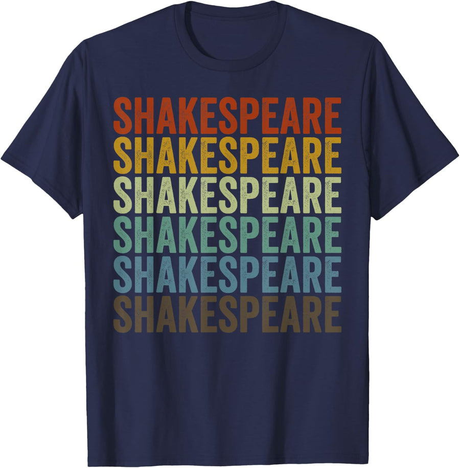 Shakespeare Retro T-Shirt - Navy Blue