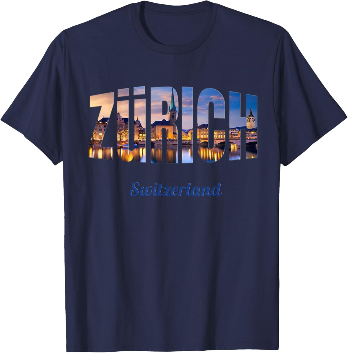 Zurich Switzerland T-Shirt - Navy Blue