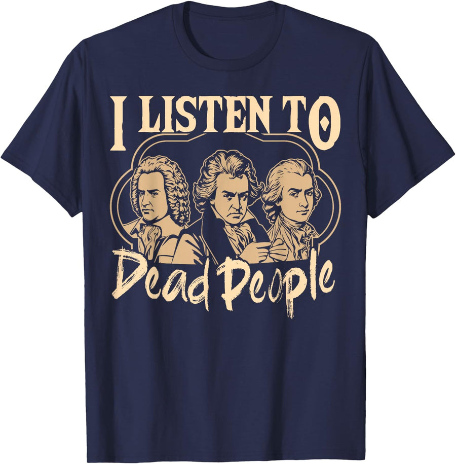 Classical Music Orchestra Composer Melody Player Instruments T-Shirt - Navy Blue