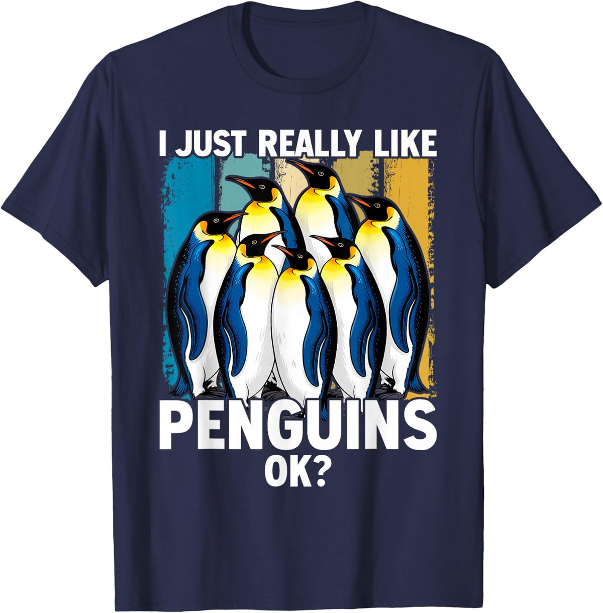 Cool Penguin Design for Men Women Emperor Penguin Bird Lover T-Shirt - Navy Blue