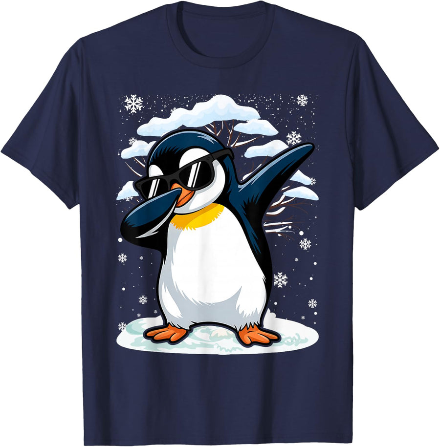 Dabbing Penguin Cute Dabbing Penguin T-Shirt - Navy Blue