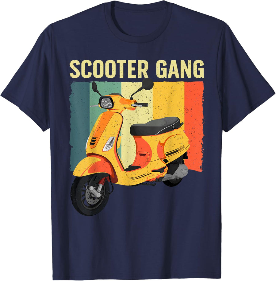 Funny Scooter Gang Design For Men Women Scooter Motor Lovers T-Shirt - Navy Blue