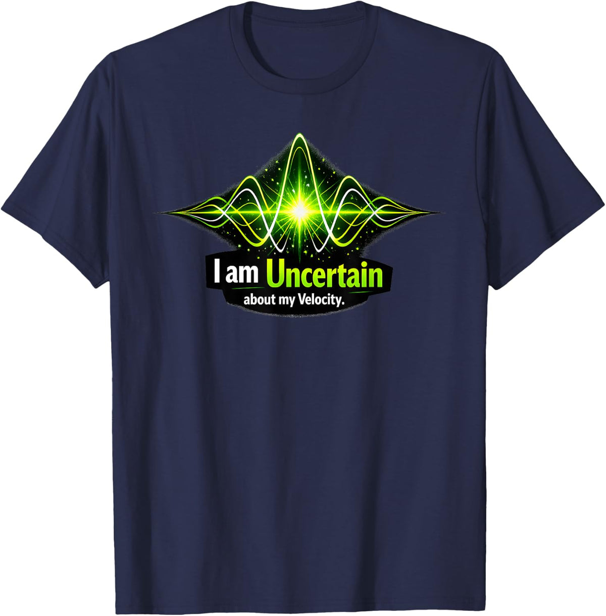 Heisenberg Uncertainty Principle Physics T-Shirt - Navy Blue
