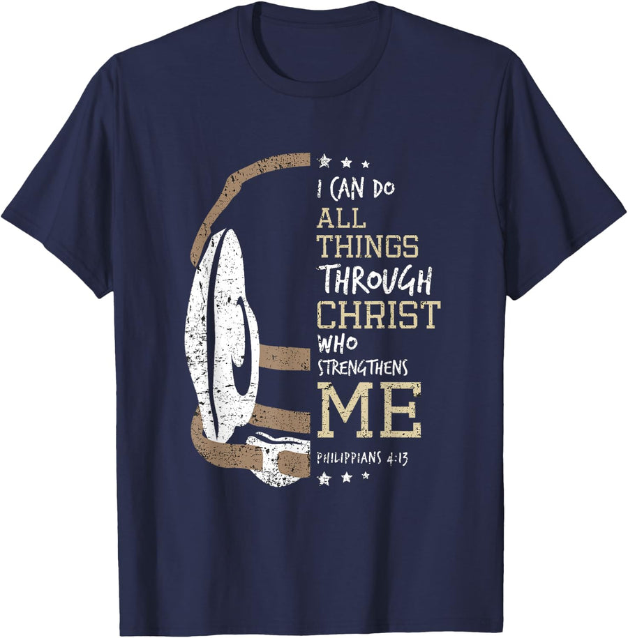 Motivational Gifts for Athletes Men & Women Tshirt Philippians 4 13 I Can Do All Things Christian Wrestling T-Shirt