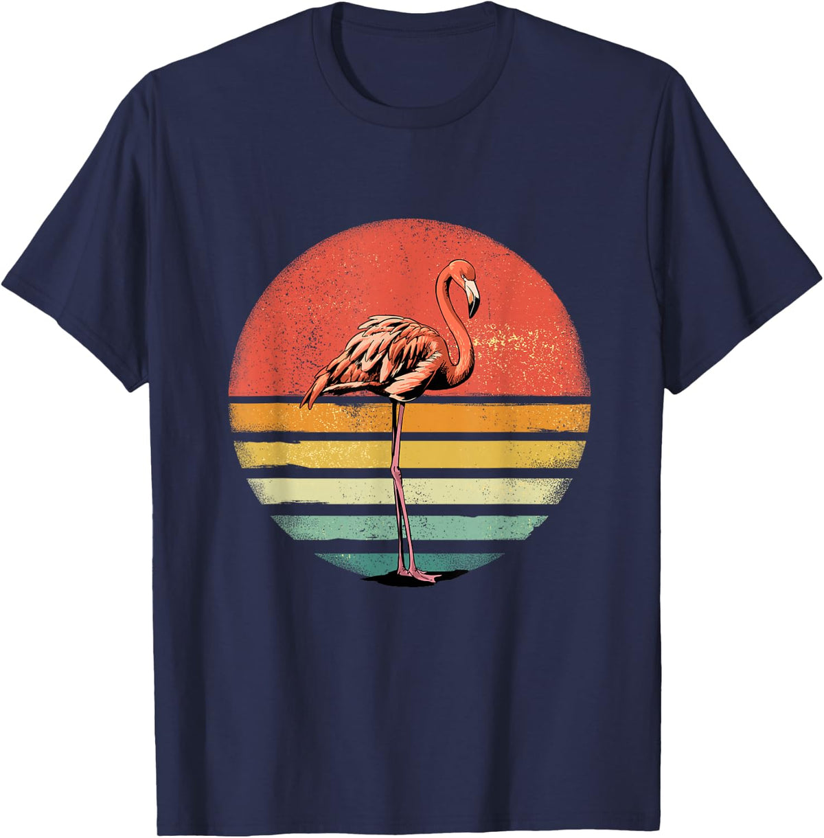 Vintage Animal Retro Flamingo Wild Flamingo Animals Lover T-Shirt - Navy Blue