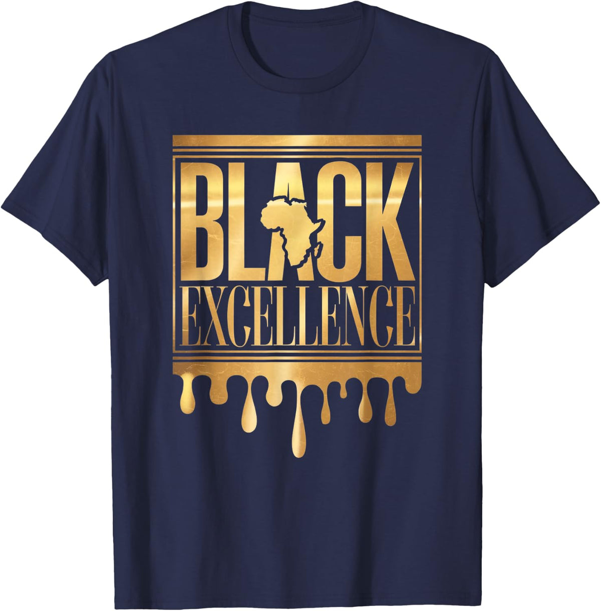Black Pride Black History Month Black Afro Motivation T-Shirt - Navy Blue
