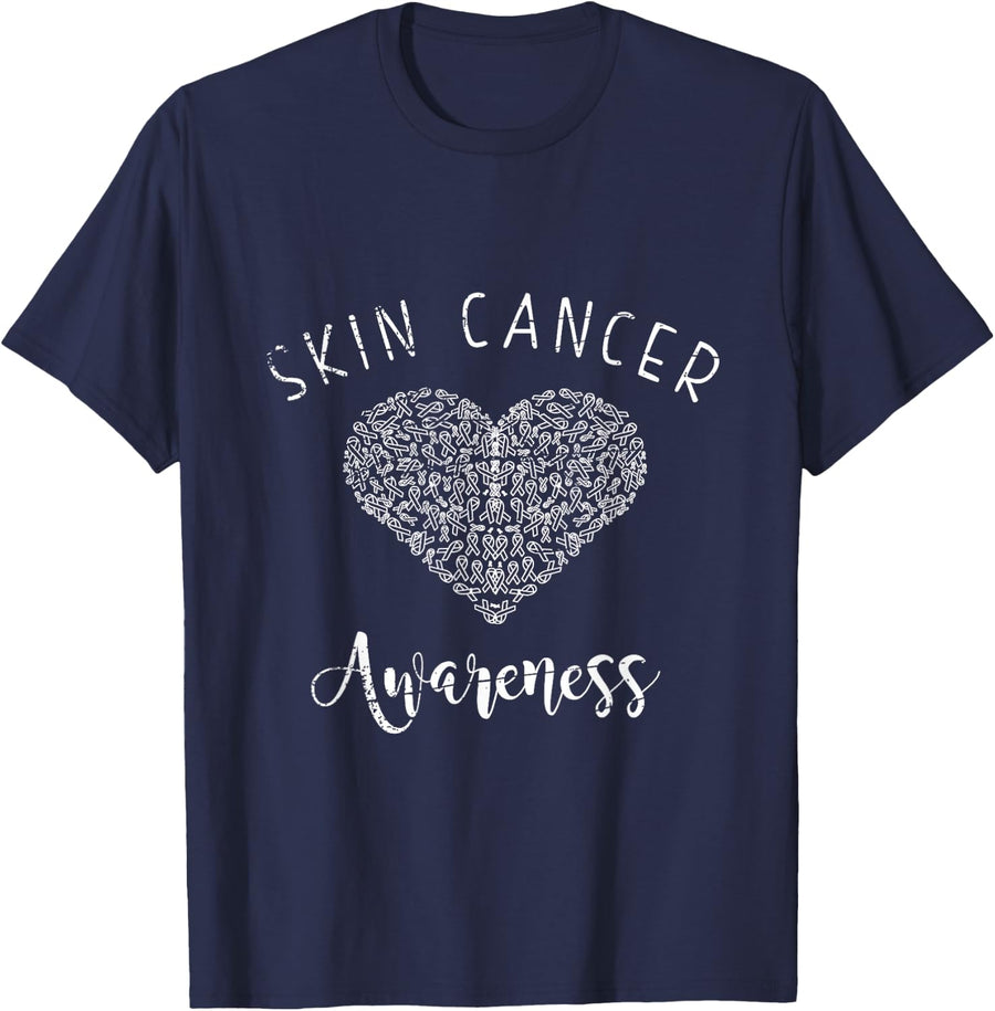 Skin Cancer Awareness T-Shirt - Navy Blue