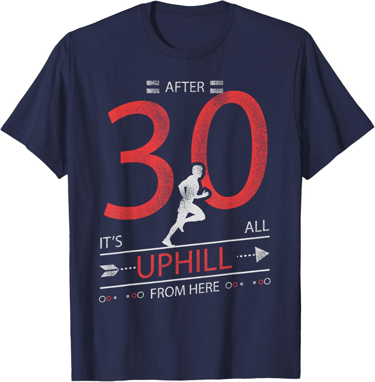 Funny Running T shirt 30 years old 30th Birthday Gift Tee T-Shirt - Navy Blue