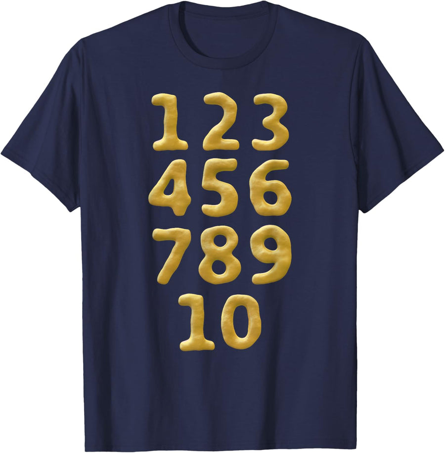 Math Numbers Plasticine Learning Back to School Cute Funny T-Shirt - Navy Blue
