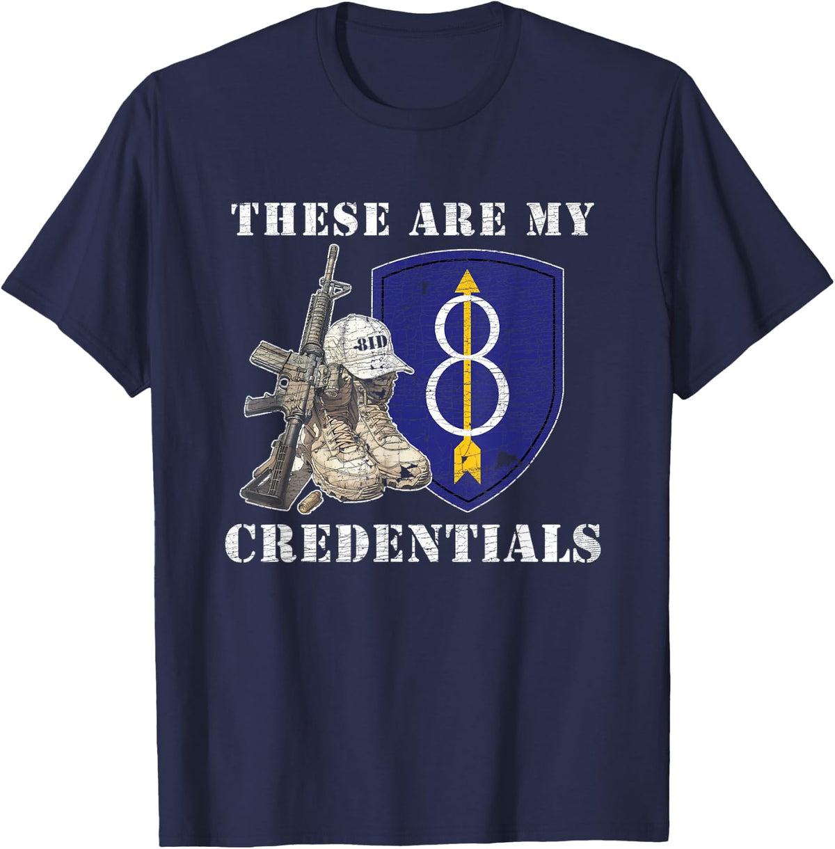 8th Infantry Division 8th ID Golden Arrow Division Gifts T-Shirt - Navy Blue