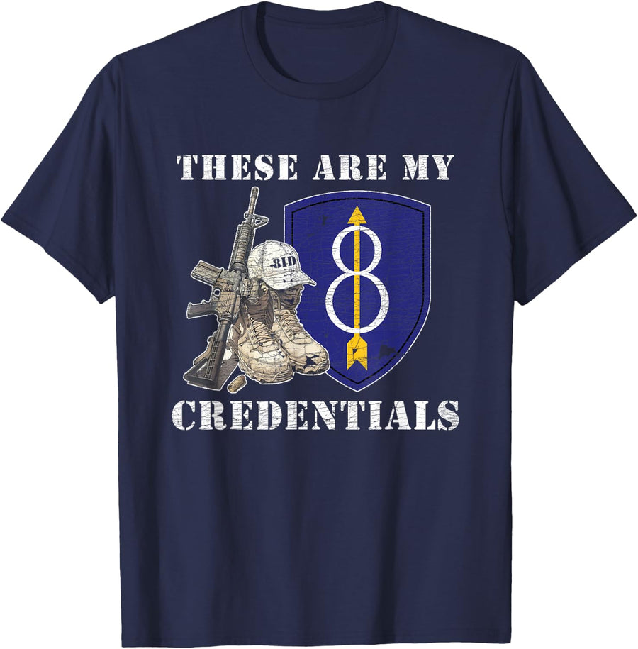 8th Infantry Division 8th ID Golden Arrow Division Gifts T-Shirt - Navy Blue