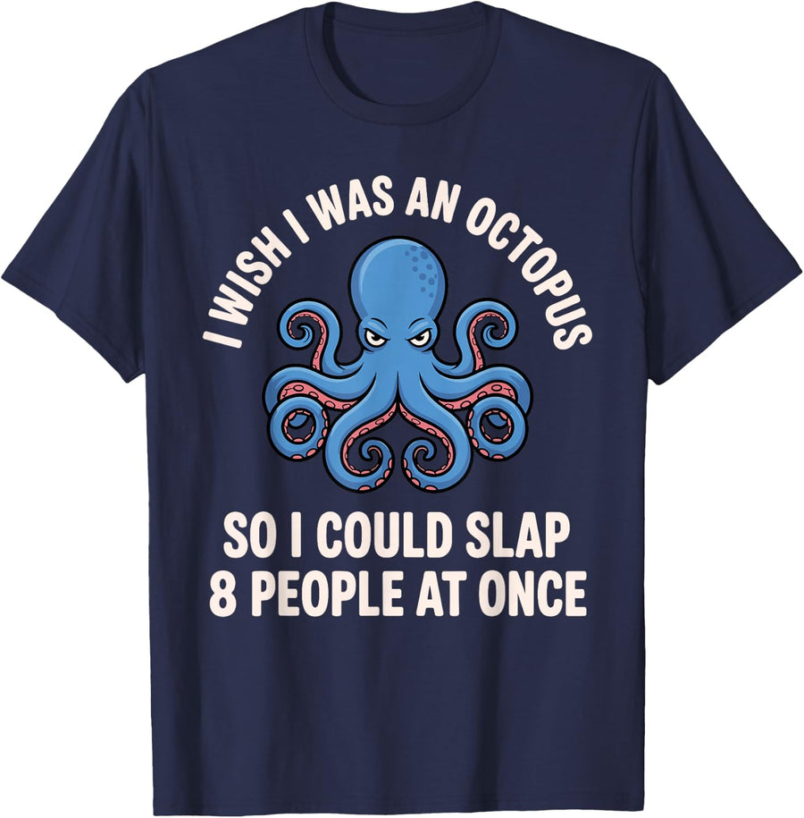 Cool Octopus Art for Men Women Kids Kraken Tentacles Octopus T-Shirt - Navy Blue