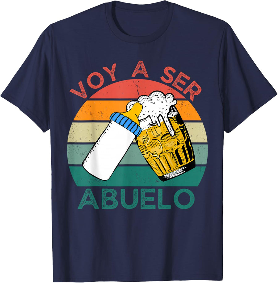 Abuelos Pregnancy Announcement, Voy A Ser Abuelo T-Shirt - Navy Blue