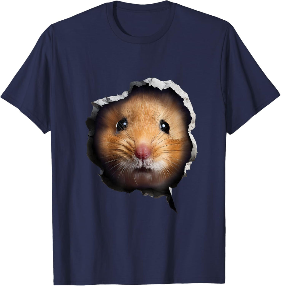 hamster face T-Shirt - Navy Blue