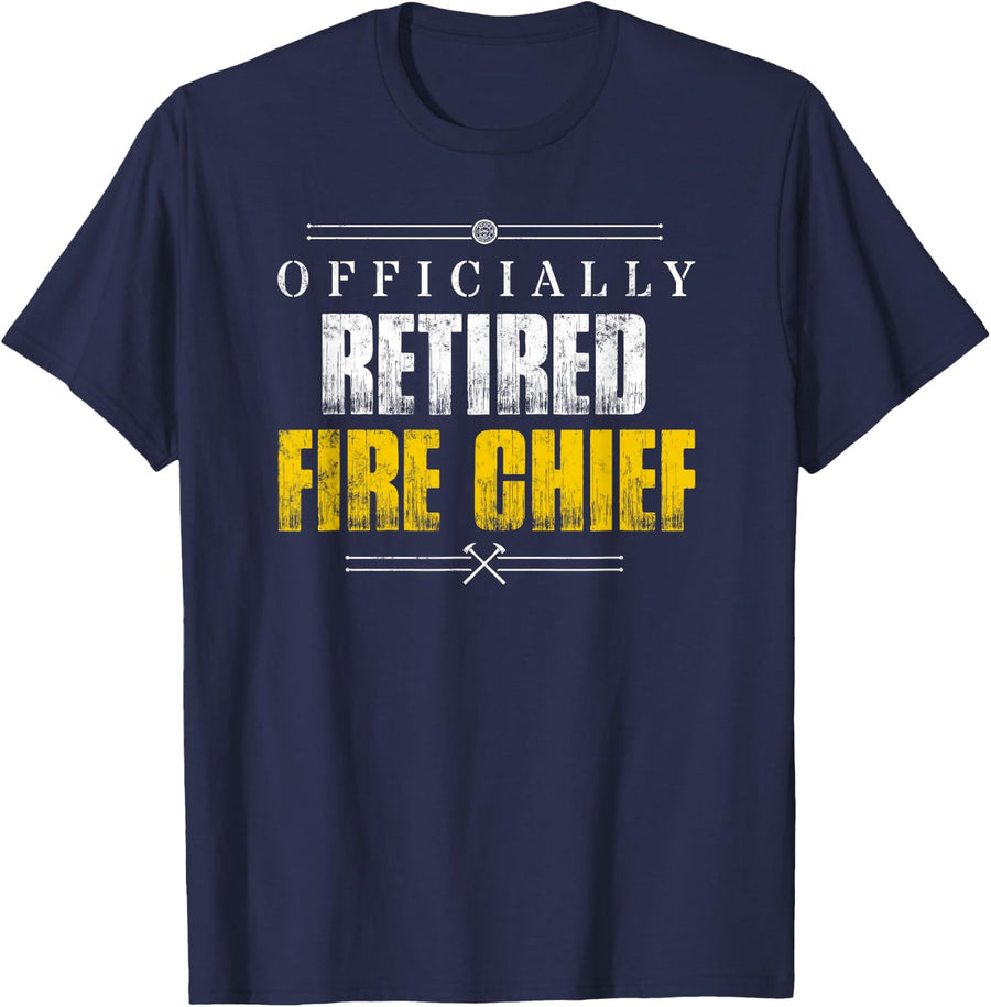 Retro Style design Retirement Gifts for Fire Chief T-Shirt - Navy Blue