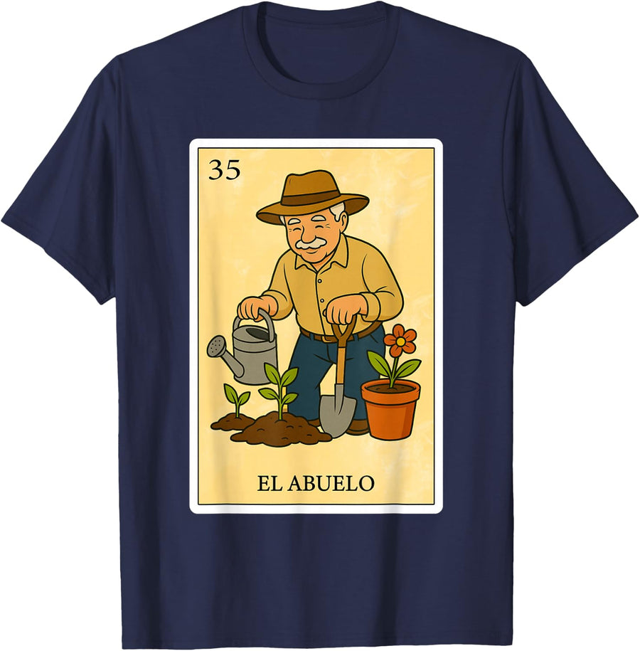 El Abuelo | Spanish-Mexican Bingo Gifts for Abuela T-Shirt - Navy Blue