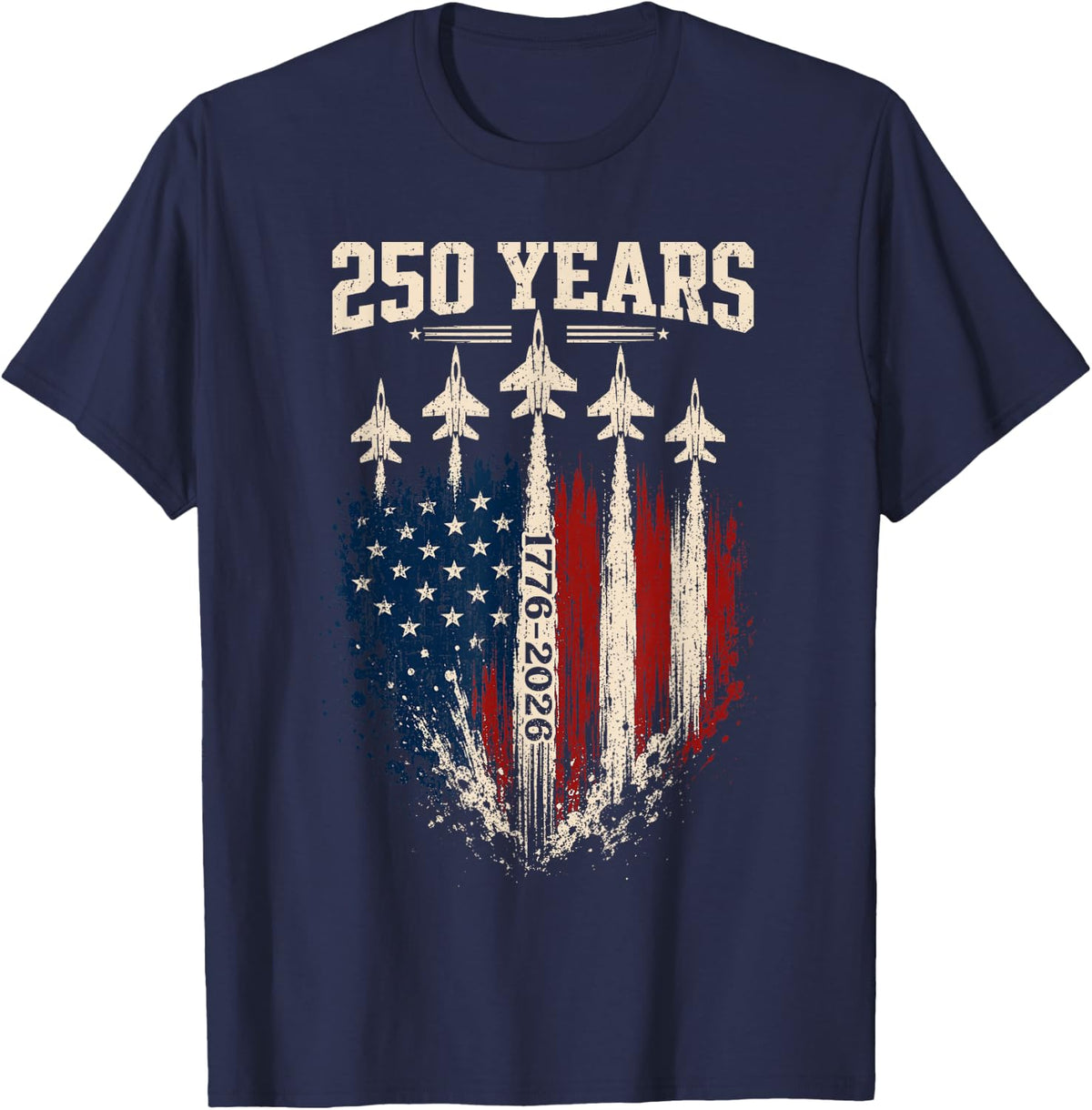 250 Anniversary USA Patriotic 250 Years American 4th of July T-Shirt - Navy Blue