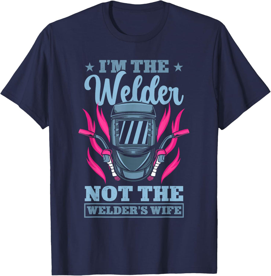 Welder Not The Welders Wife T-Shirt - Navy Blue
