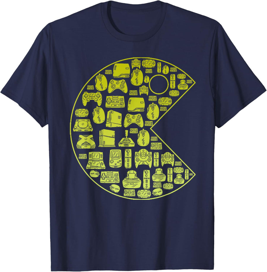 Vintage Video Game Player 1980 Retro Millennial Gamer T-Shirt - Navy Blue