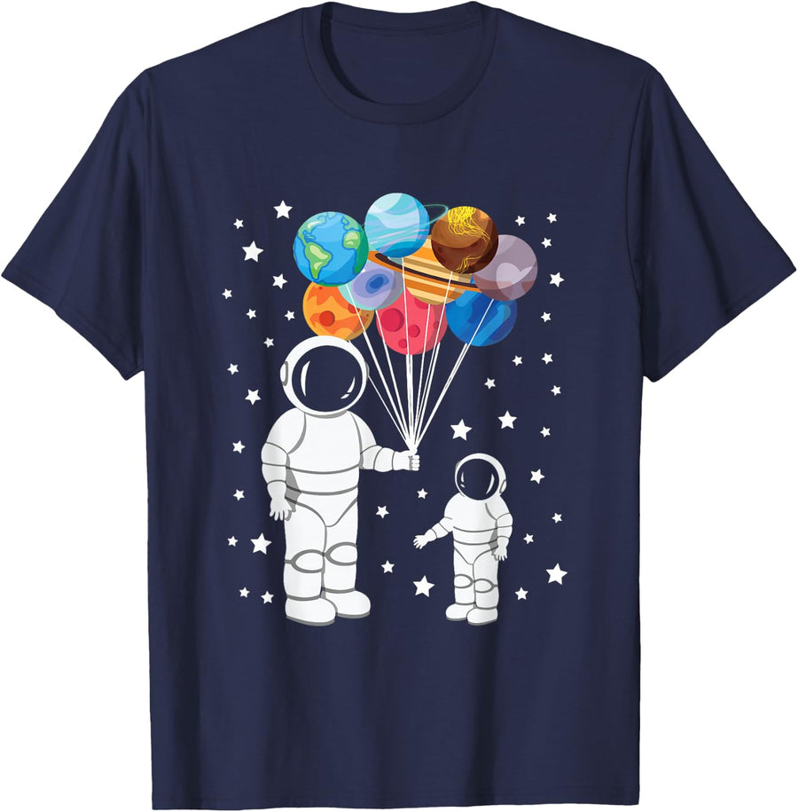 Astronaut Spaceman Funny Space Dwarf Solar System Astronomy T-Shirt - Navy Blue
