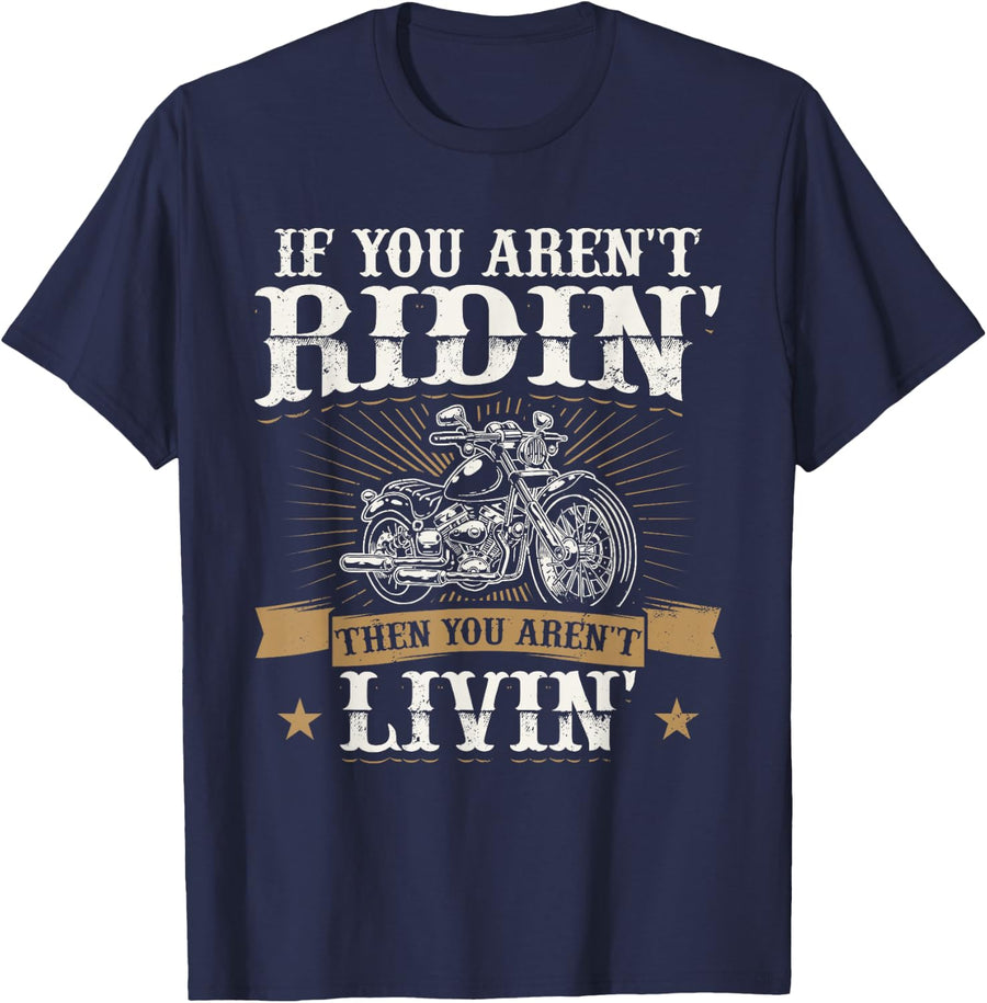 Funny Motorcycle Lover Graphic Women Men Motorbike Rider T-Shirt - Navy Blue