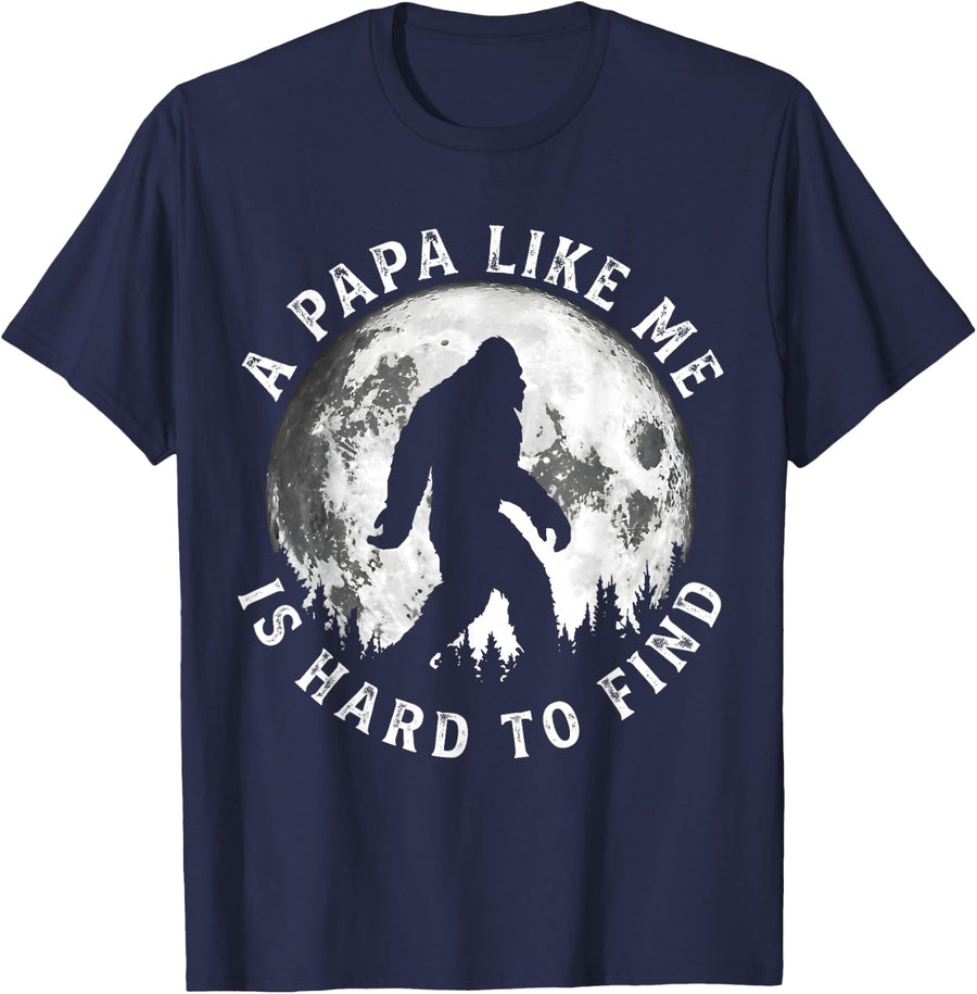 A Papa Like Me is Hard to Find Funny Bigfoot Papa Father T-Shirt - Navy Blue