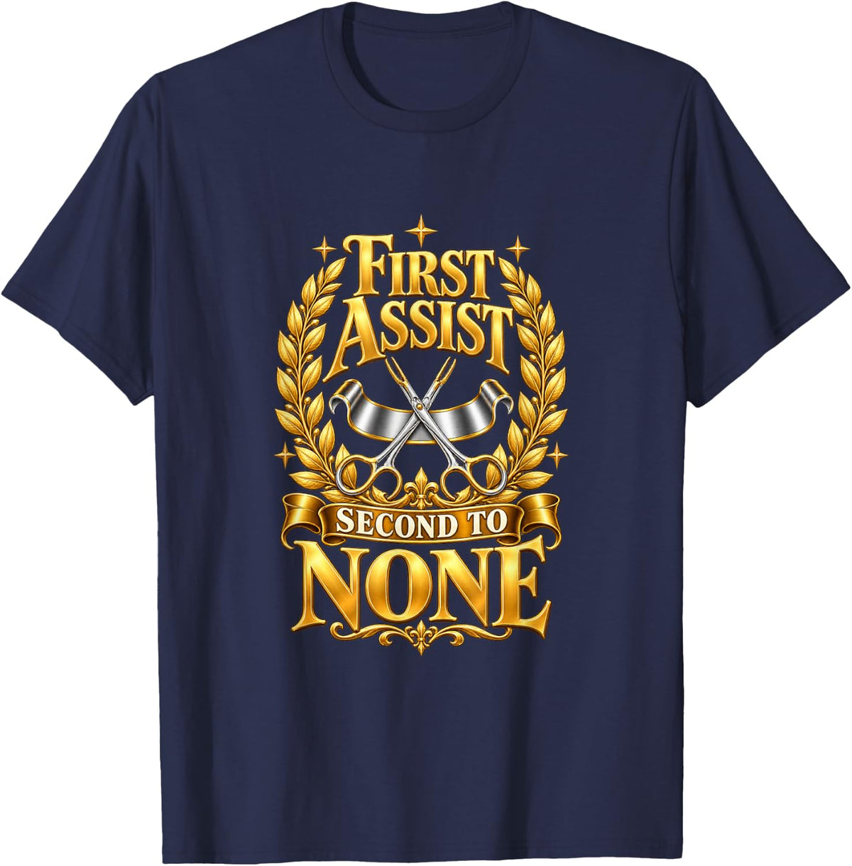 First Assist Second to None Funny Surgical Tech T-Shirt - Navy Blue