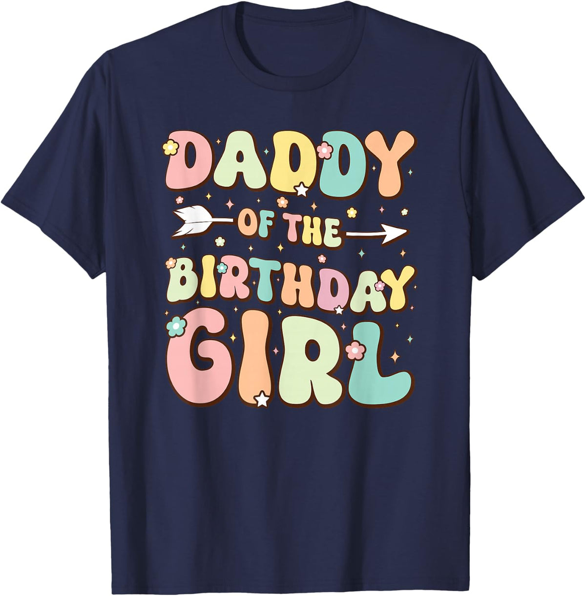 Daddy of the Birthday Girl Shirt Dad Matching Birthday T-Shirt - Navy Blue