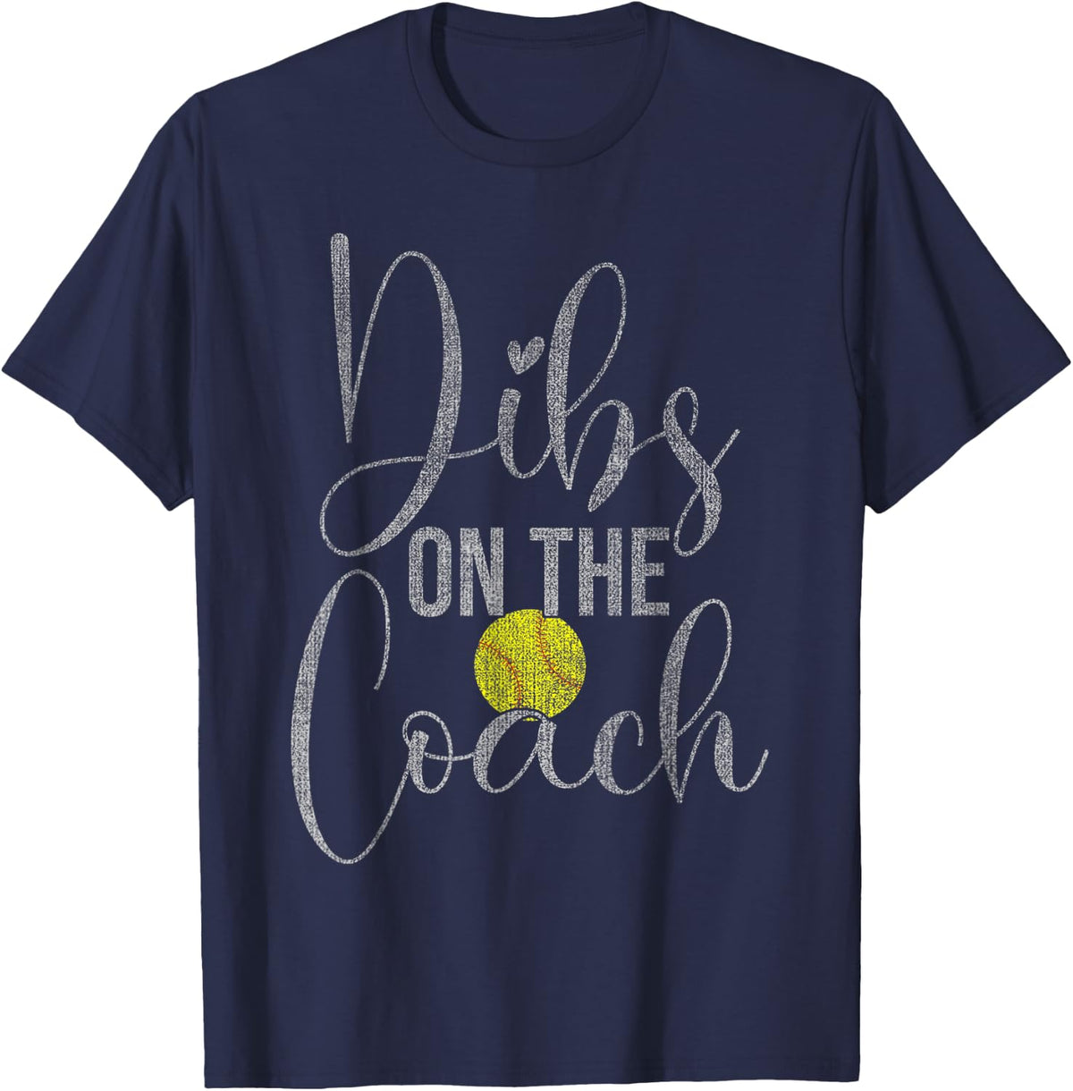 Dibs On The Coach Softball Tee for Coach Wife Women T-Shirt - Navy Blue
