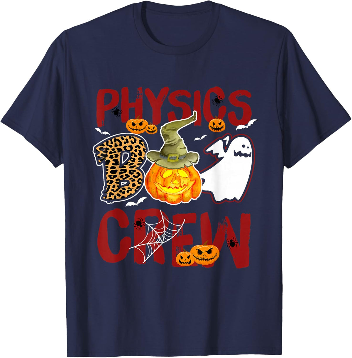 Physics Boo Crew Halloween Physicist Match T-Shirt - Navy Blue
