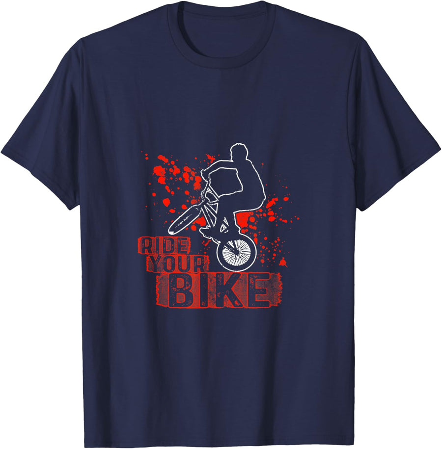 BMX Rider T-Shirt - Navy Blue