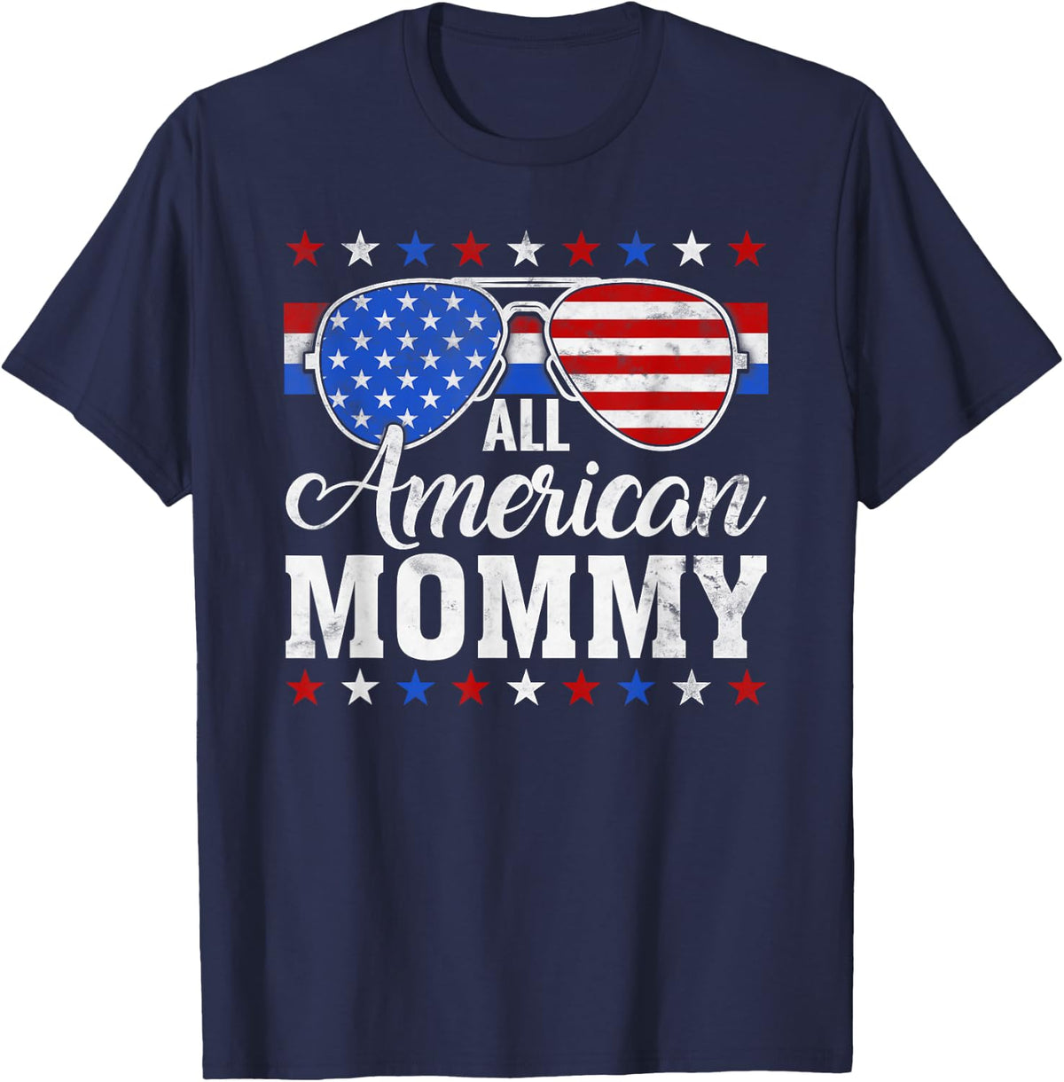 American Mommy Matching Family 4th of July USA Patriotic T-Shirt - Navy Blue