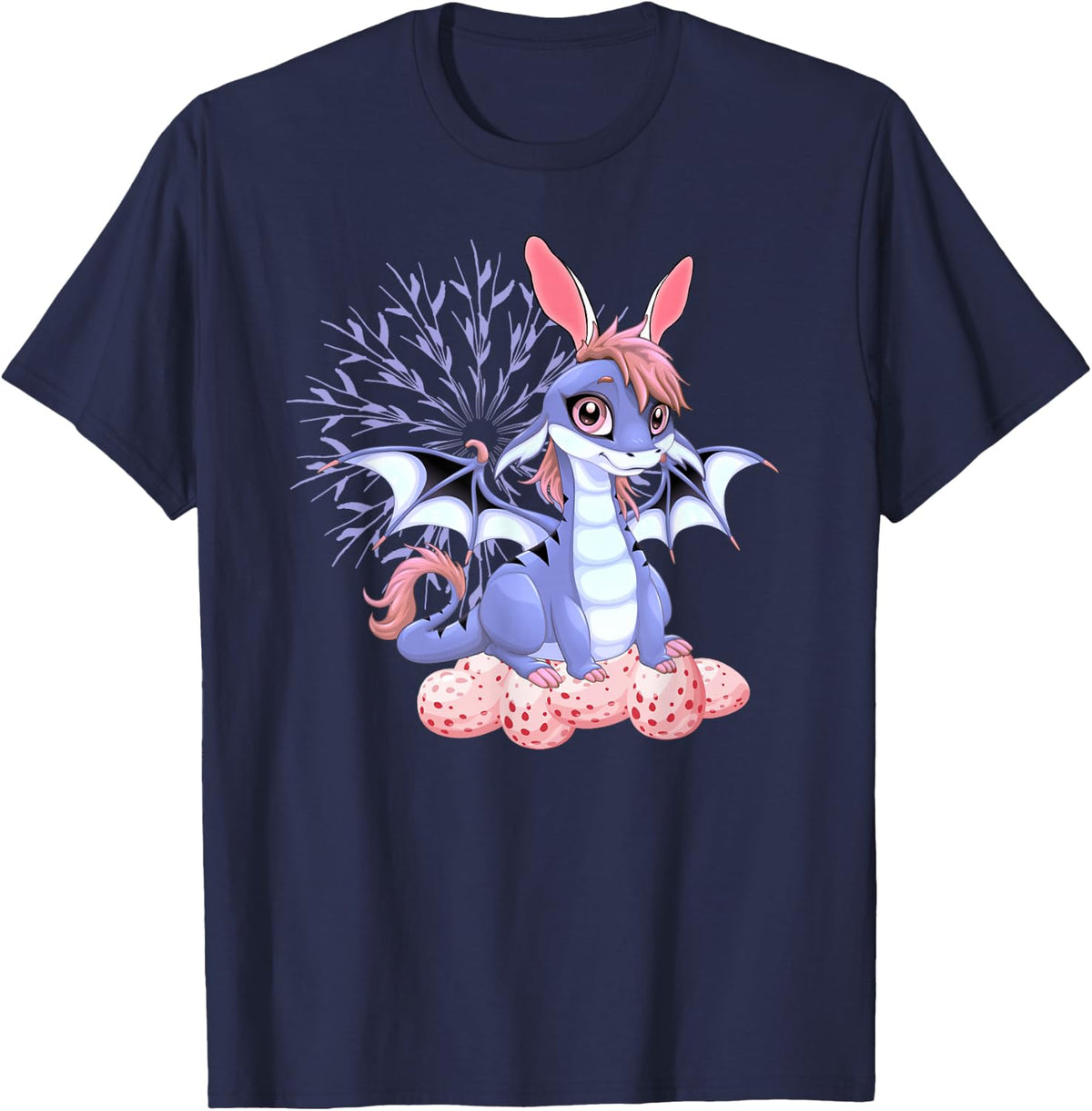 Cute Anime Dragon Bunny Easter Shirt Toddler Girl Boy T-Shirt - Navy Blue