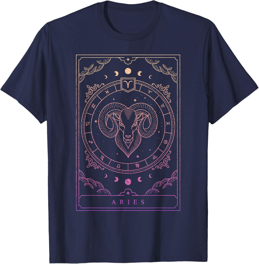 Aries Birthday Women Zodiac Sign Aries T-Shirt - Navy Blue