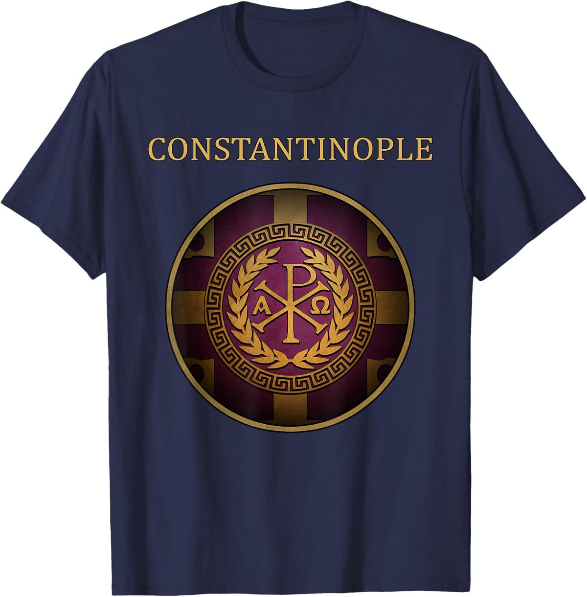 Constantinople Symbol Byzantine Empire T-Shirt - Navy Blue