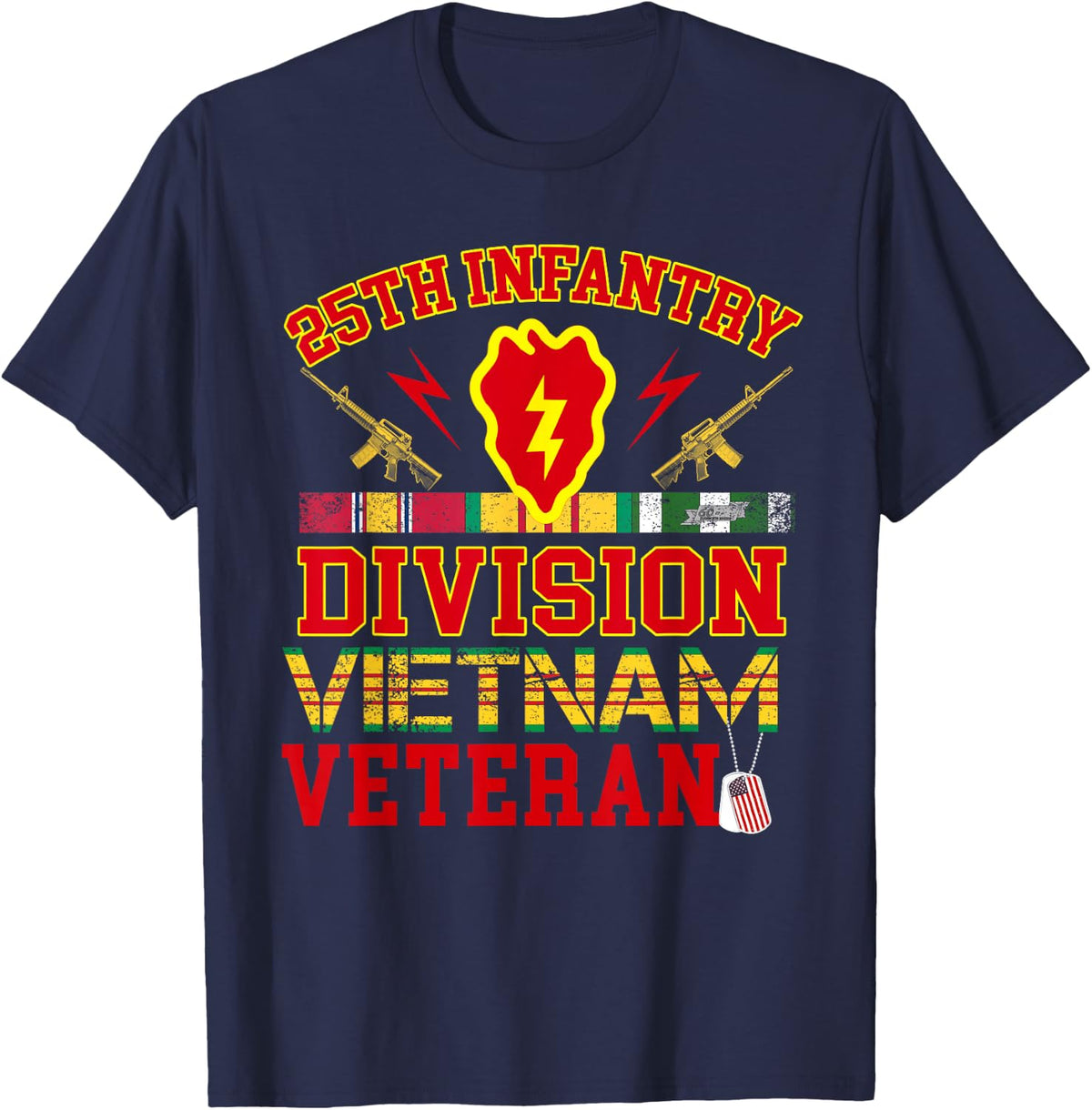 25th Infantry Division Vietnam Veteran T-shirt Veteran Day T-Shirt - Navy Blue