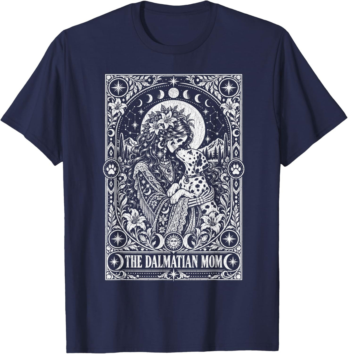 Dalmatian Mom Tarot T-Shirt - Navy Blue