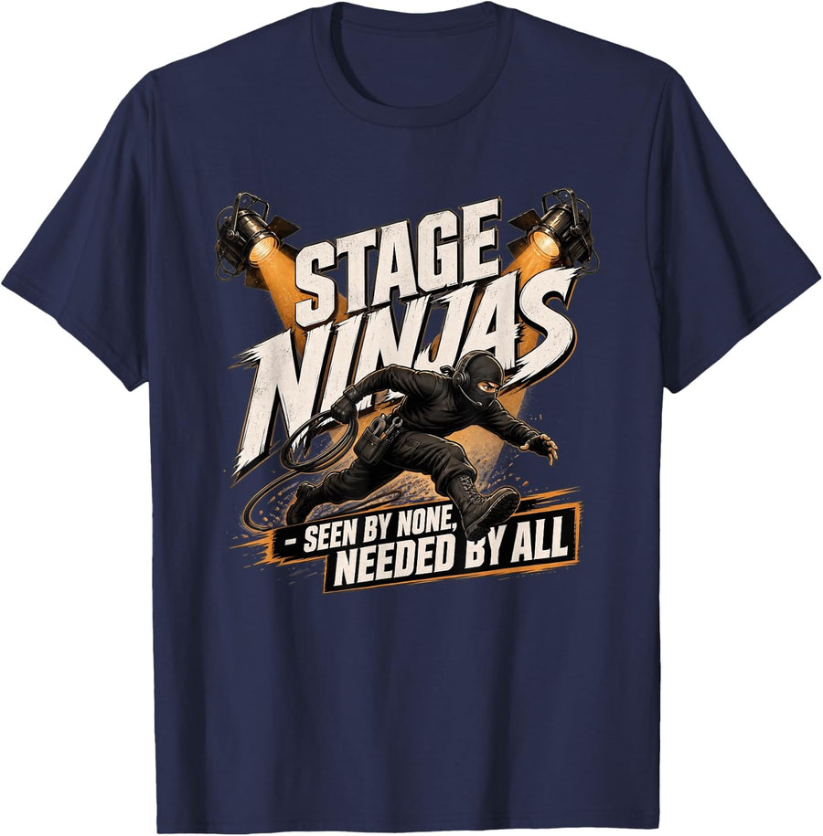 Stage Ninja Crew Seen By None Needed By All T-Shirt - Navy Blue