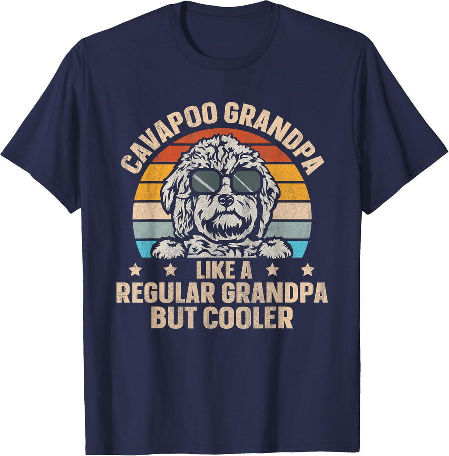 Dog Owner Cavapoo Quote for a Cavapoo Grandpa T-Shirt - Navy Blue