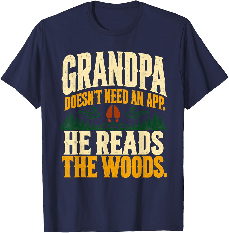 Hunting Outfit Grandfather Grandpa Gift Granddad Hunter T-Shirt - Navy Blue