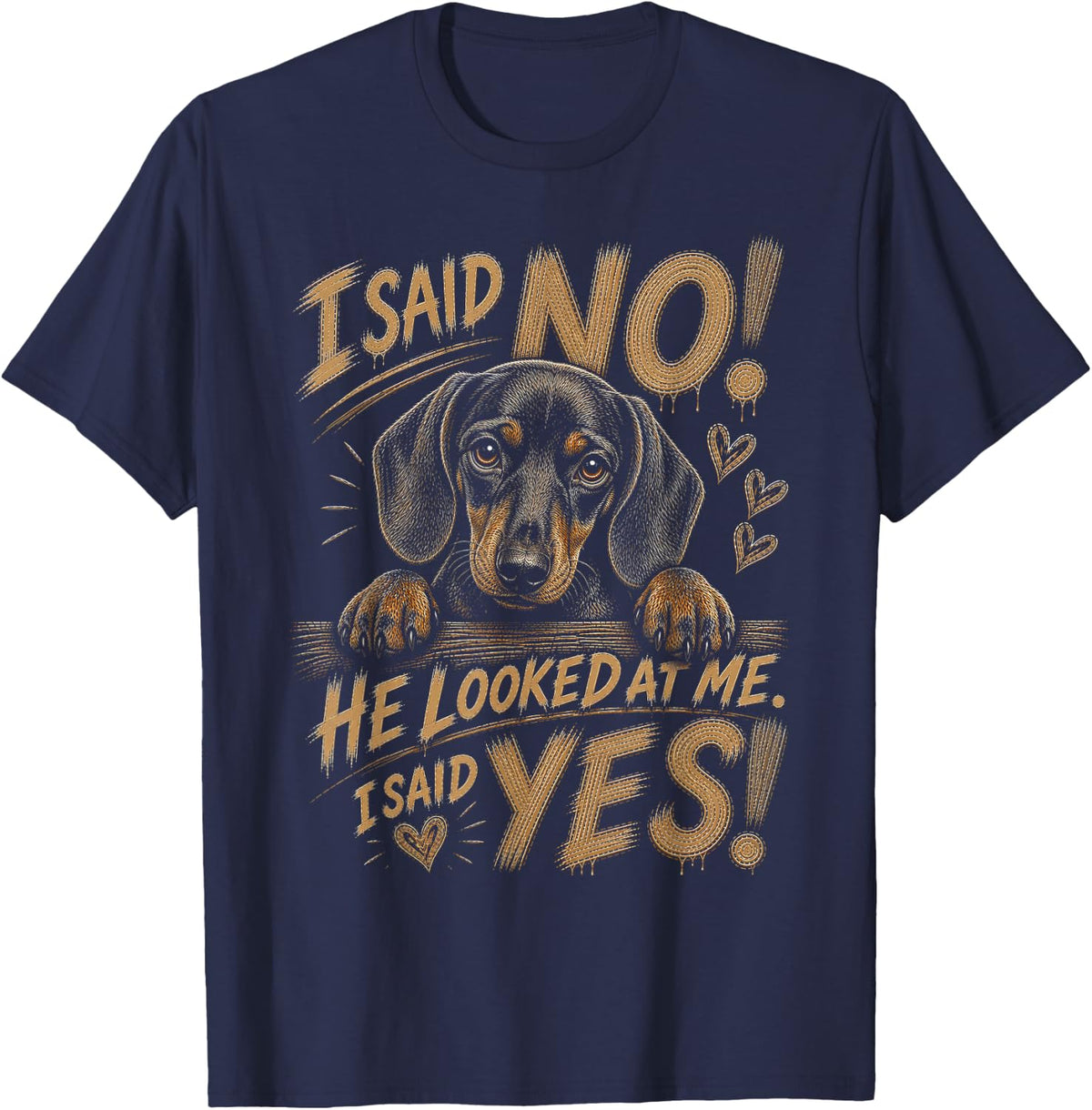 Dachshund Shirt Funny Dog Mom Dad Men Women Dog Lover T-Shirt - Navy Blue