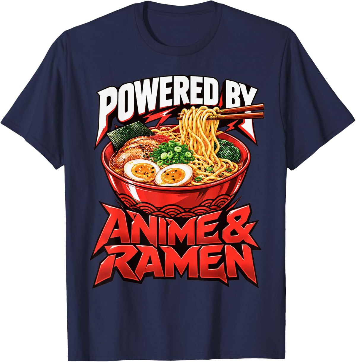 Funny Anime Ramen Japanese Noodle Lover Otaku Culture T-Shirt - Navy Blue