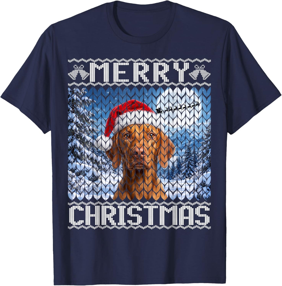 Golden Rust Vizsla Dog T-Shirt - Navy Blue