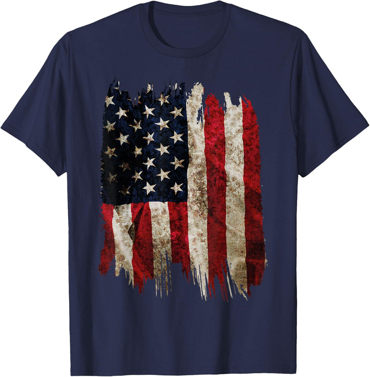 USA Flag American Flag United States of America 4th of July T-Shirt - Navy Blue