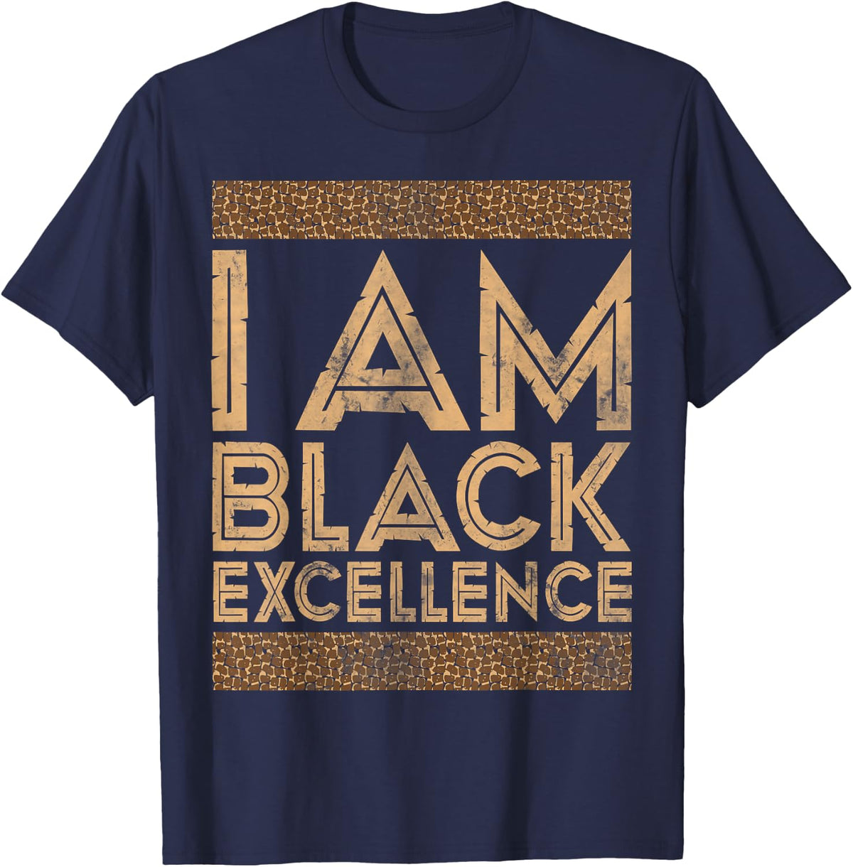 Black History Month I Am Black Excellence T-Shirt - Navy Blue