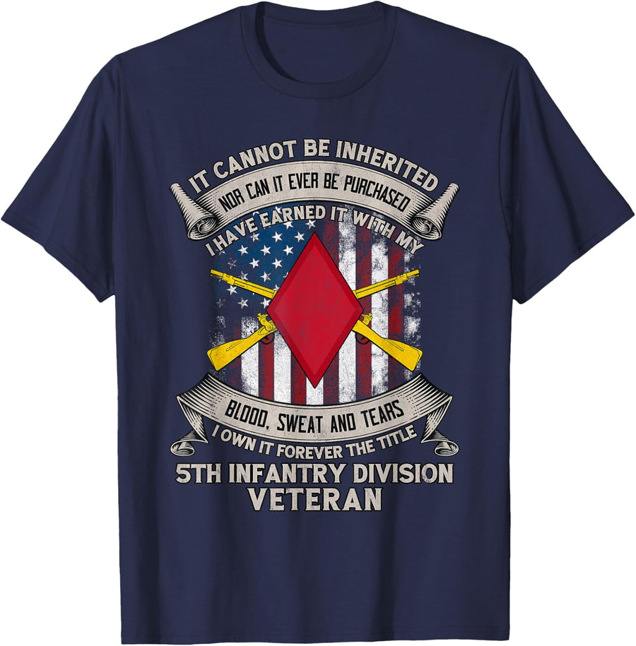 5th Infantry Division Veteran Fort Polk Louisiana Gift Tee T-Shirt - Navy Blue